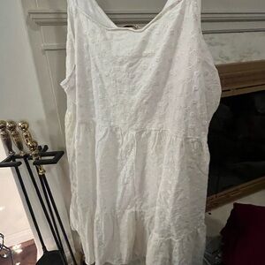 ANDREE BY UNIT White Eyelet Tiered Midi Sundress